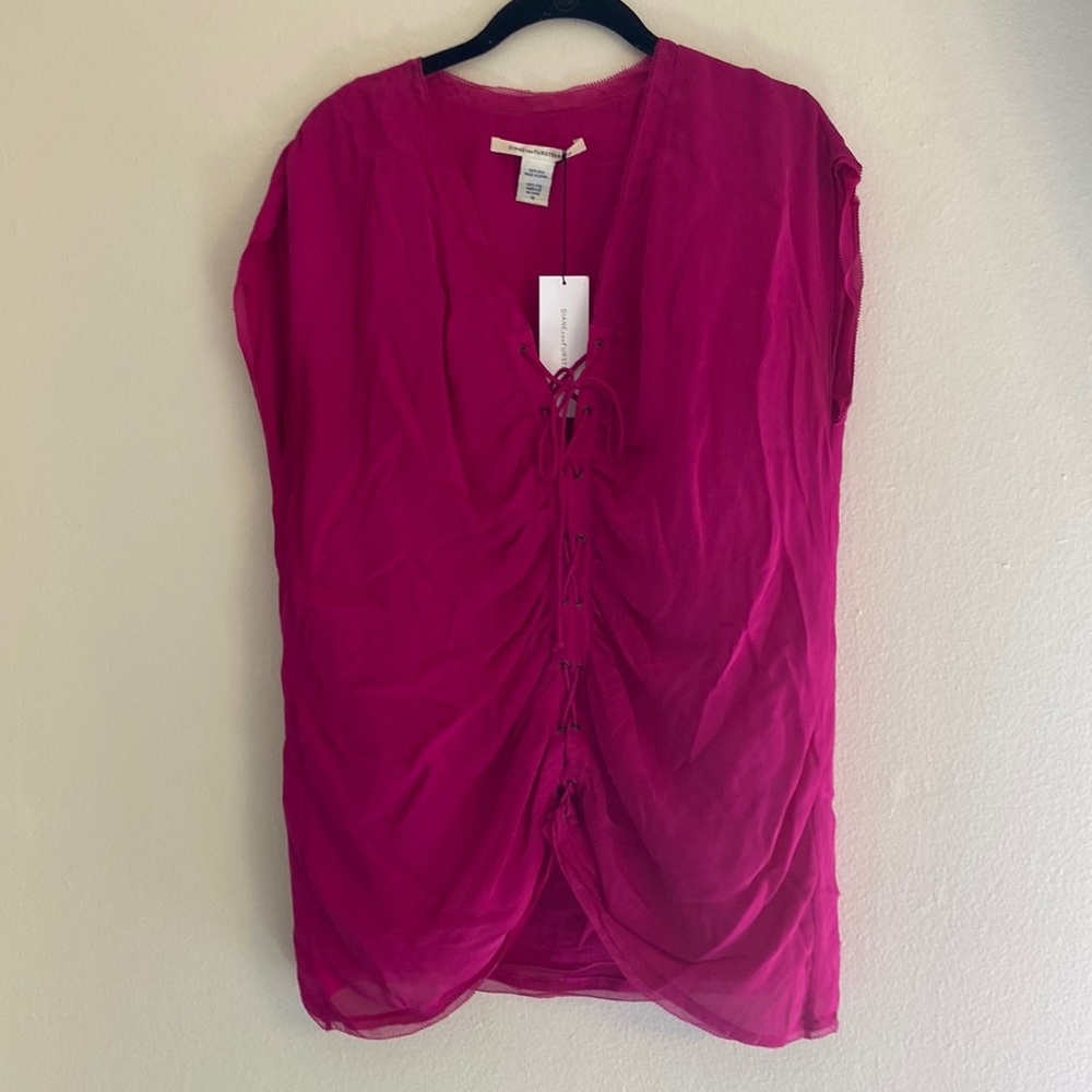 Diane von Furstenberg DVF silk toe top 12 L